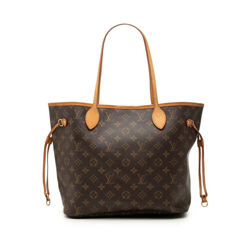Louis Vuitton Monogram Neverfull Tote Bag Shoulder Brown Leather